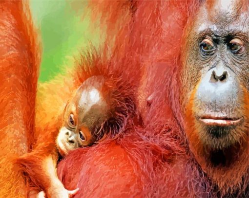 Orangutan Monkeys paint by numbers