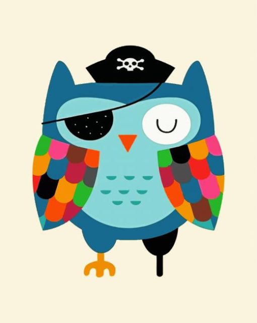 Pirate Owl paint by numbers