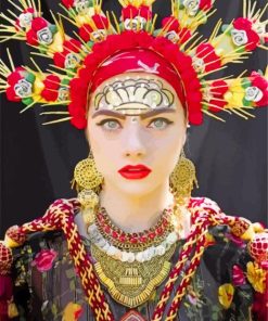 Polish Lady With Headdress paint by numbers