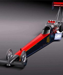 Red Dragster Car paint by numbers