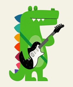 Rock Star Dinosaur paint by numbers