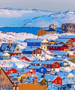 Cold Snowy Day Greenland paint by numbers