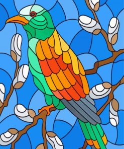 Stained Glass Bird paint by numbers