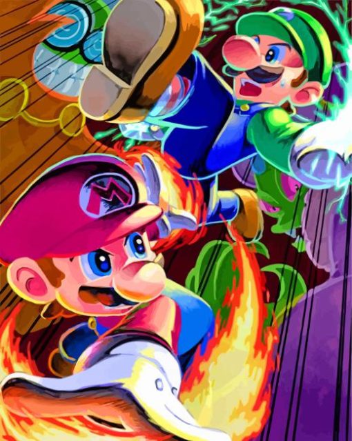 Super Mario And Luigi paint by number