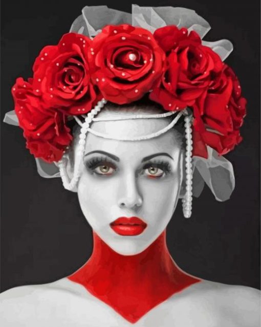 Vampire Lady With Headdress paint by numbers