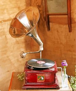 Vintage Gramophone paint by numbers