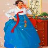 Woman Wearing Hanbok paint by numbers