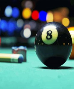 8 Ball Pool On Billiard Table paint by number