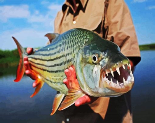 African Tigerfish paint by numbers