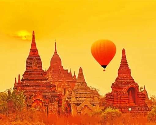 Air Balloon In Bagan paint by number