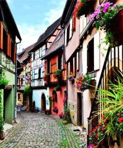 Alsace Streets paint by numbers