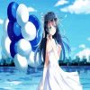 Anime Girl With Balloons paint by number