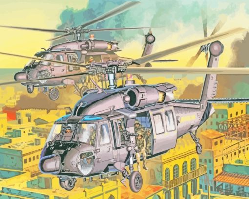 Arm Helicopters paint by numbers