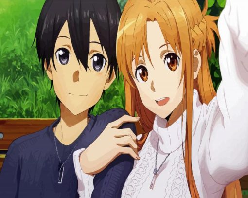 Asuna And Kirito paint by numbers