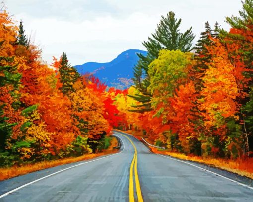 Autumn Foliage Trees paint by number