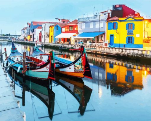 Aveiro Lagoon Boats paint by number