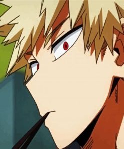 Bakugo Face From My Hero Academia paint by number