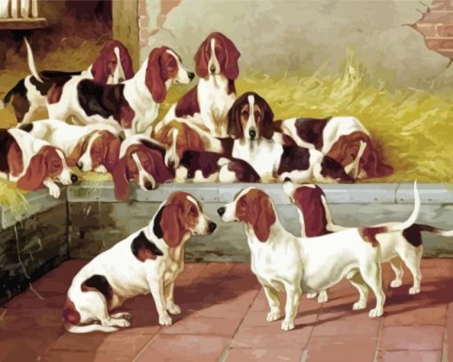 Basset Hound Puppies paint by numbers