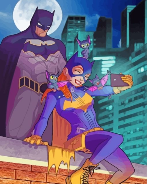 Batgirl And Batman paint by numbers