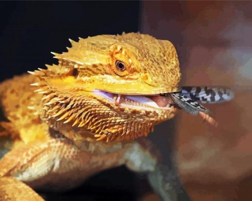 Bearded Dragon Eating paint by numbers