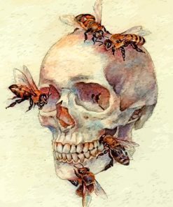 Bees In A Head Bones paint by number