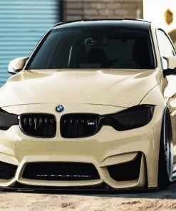 Beige BMW cars paint by number