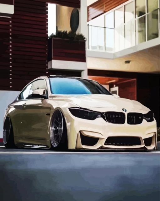 Beige BMW Cars paint by number