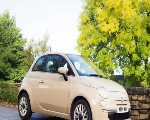 Beige Fiat 500 Car paint by numbers