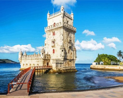 Belem Tower In Lisbon paint by number