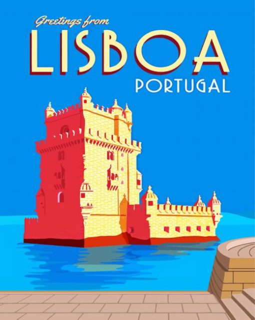 Belem Tower Poster Portugal paint by numbers