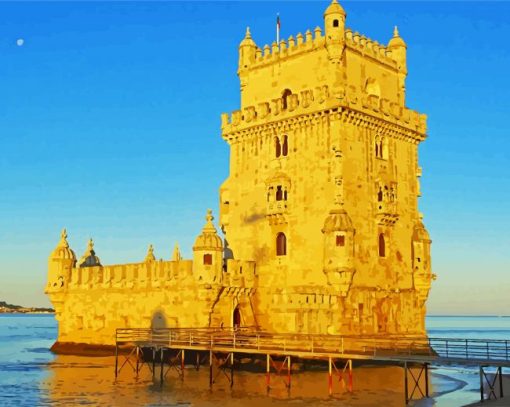 Belem Tower Lisbon Portugal paint by number