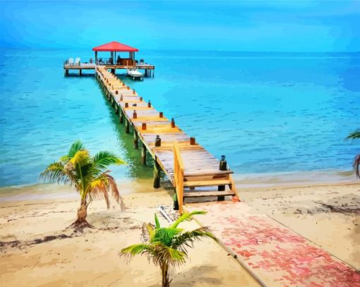 Belize Island Seascape paint by numbers