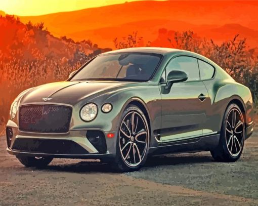 Bentley Car At Sunset paint by numbers