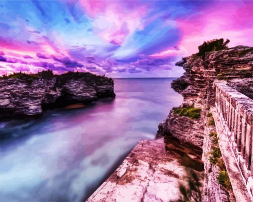 Bermuda Beach At Sunset paint by numbers