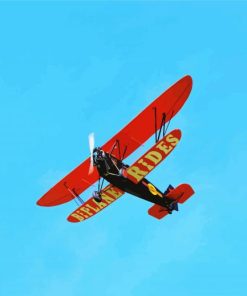 Black And Red Biplane paint by number