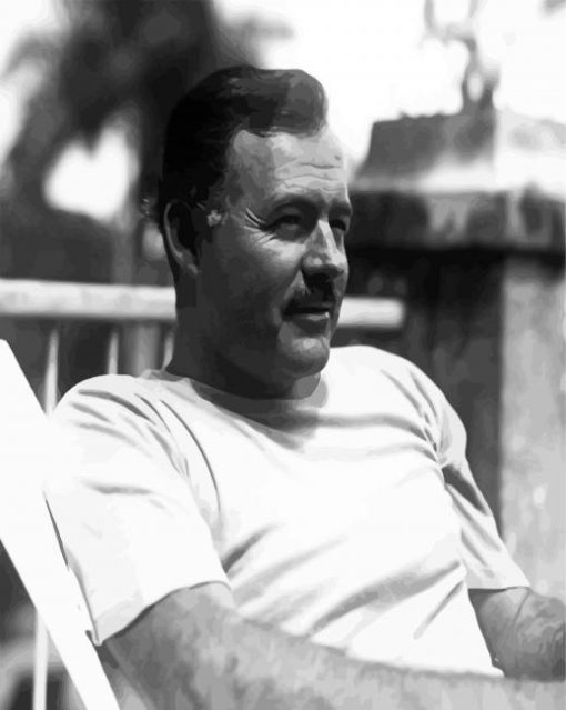 Black And White Ernest Hemingway paint by number