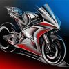 Black Ducati Racing Motorcycle paint by number