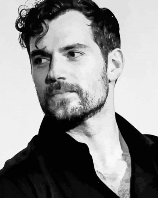 Black And White Henry Cavill paint by numbers