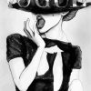 Black An White Vogue Girl paint by numbers