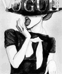 Black An White Vogue Girl paint by numbers