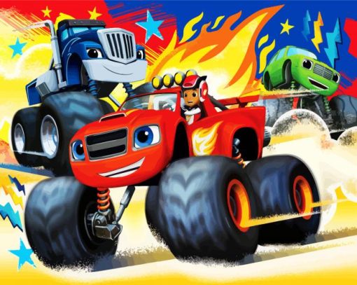 Blaze And The Monster Machines Animation paint by numbers