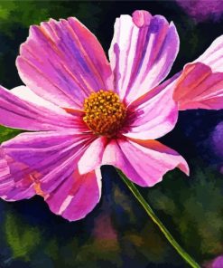 Blooming Pink Cosmos paint by number