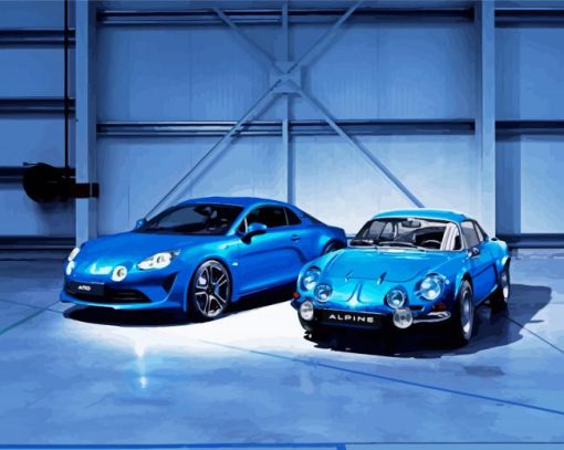 Blue Alpine Car paint by number paint by numbers