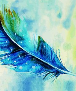 Blue Feather Bird paint by numbers