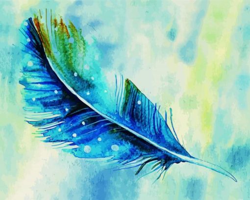 Blue Feather Bird paint by numbers