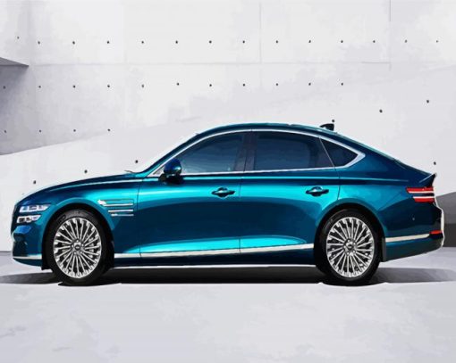 Blue Genesis Car paint by number