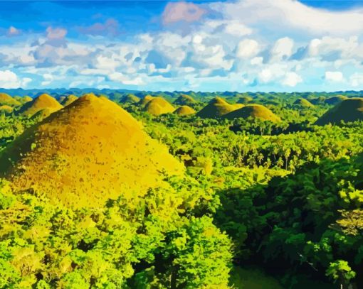 Bohol Chocolate Hills paint by numbers