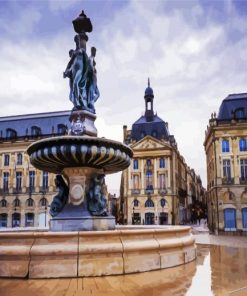 Bordeaux Mirroir D Eau Fountain In France paint by numbers