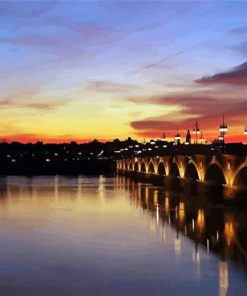 Bordeaux Pont De Pierre Bridge paint by numbers