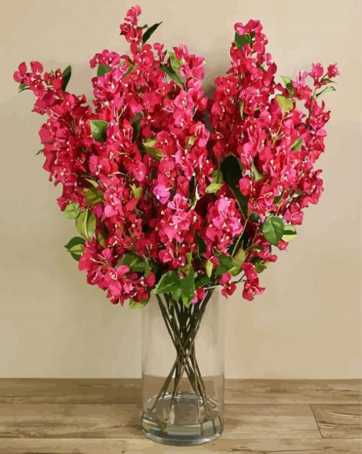 Bougainvillea Vase paint by numbers